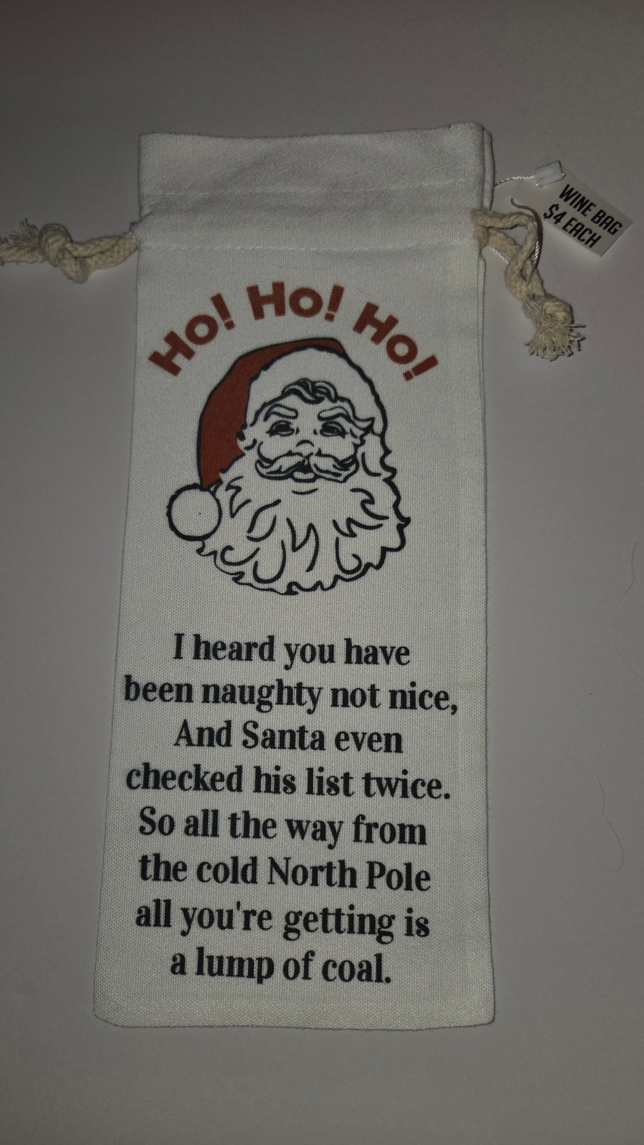 Wine Bag- Rustic Santa