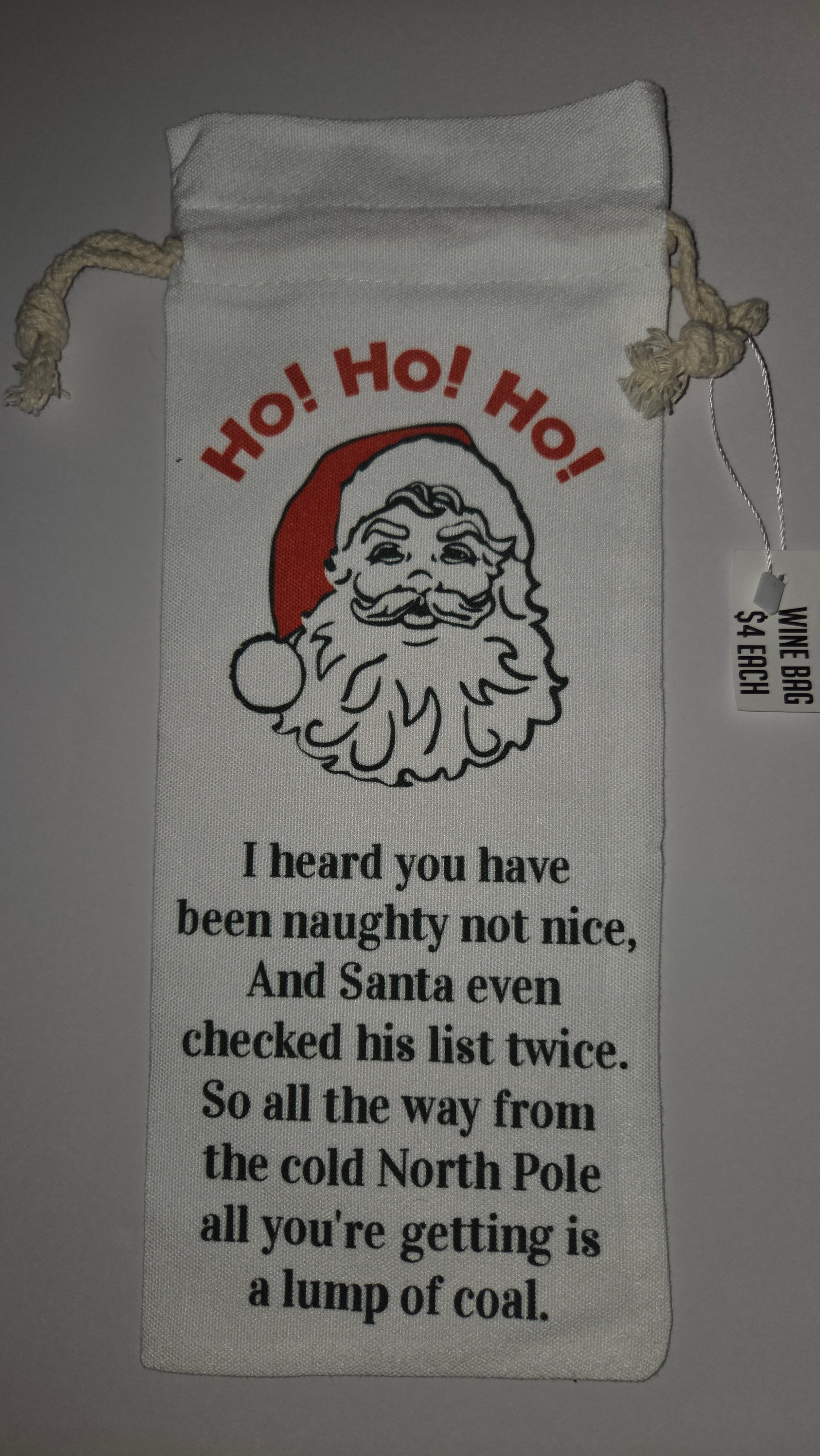 Wine Bag- Bold Santa