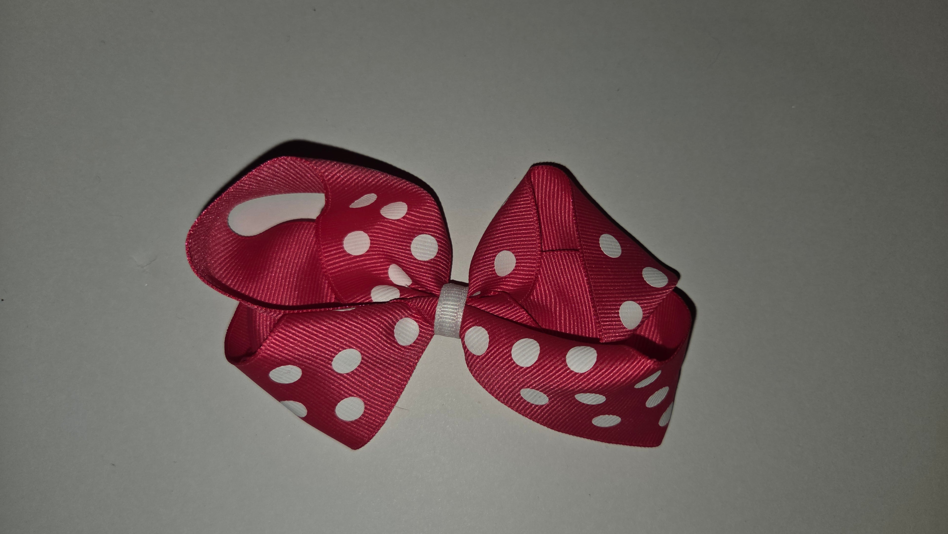 Hot Pink w/ white polka dots