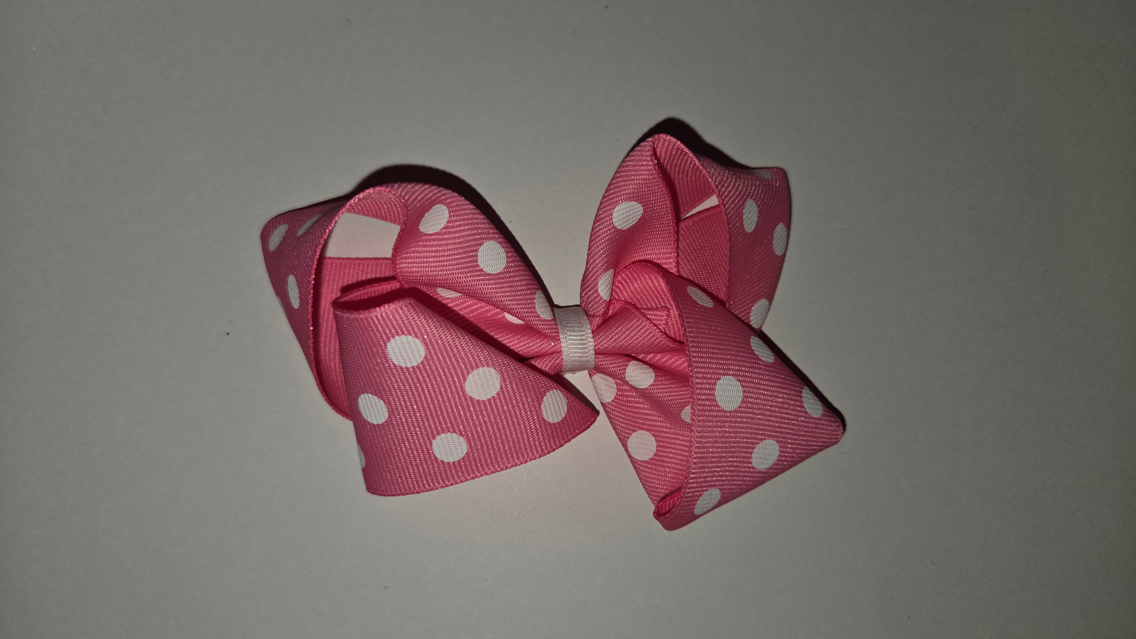 Light Pink w/ white polka dots