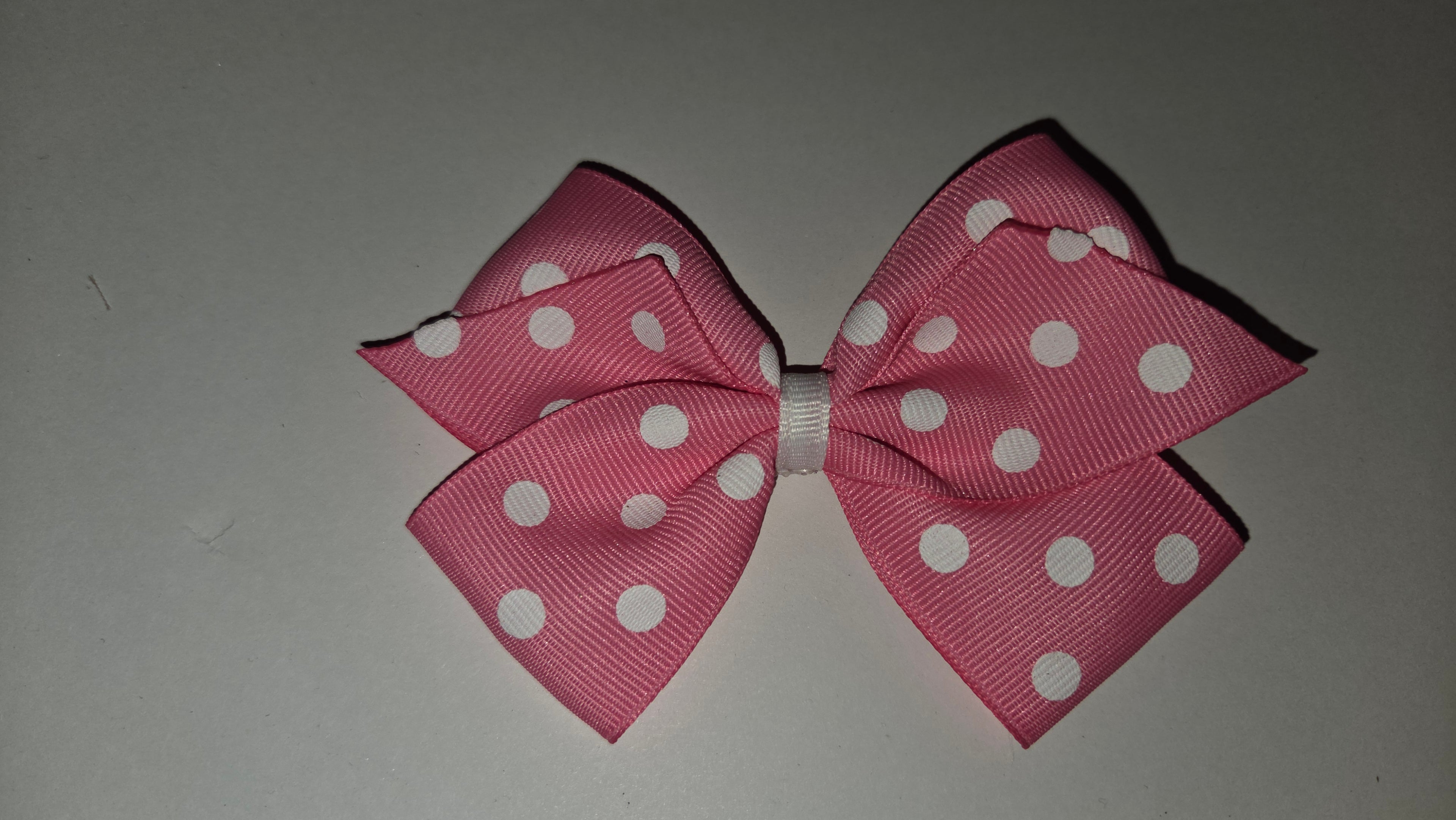 Pink w/ white polka dots