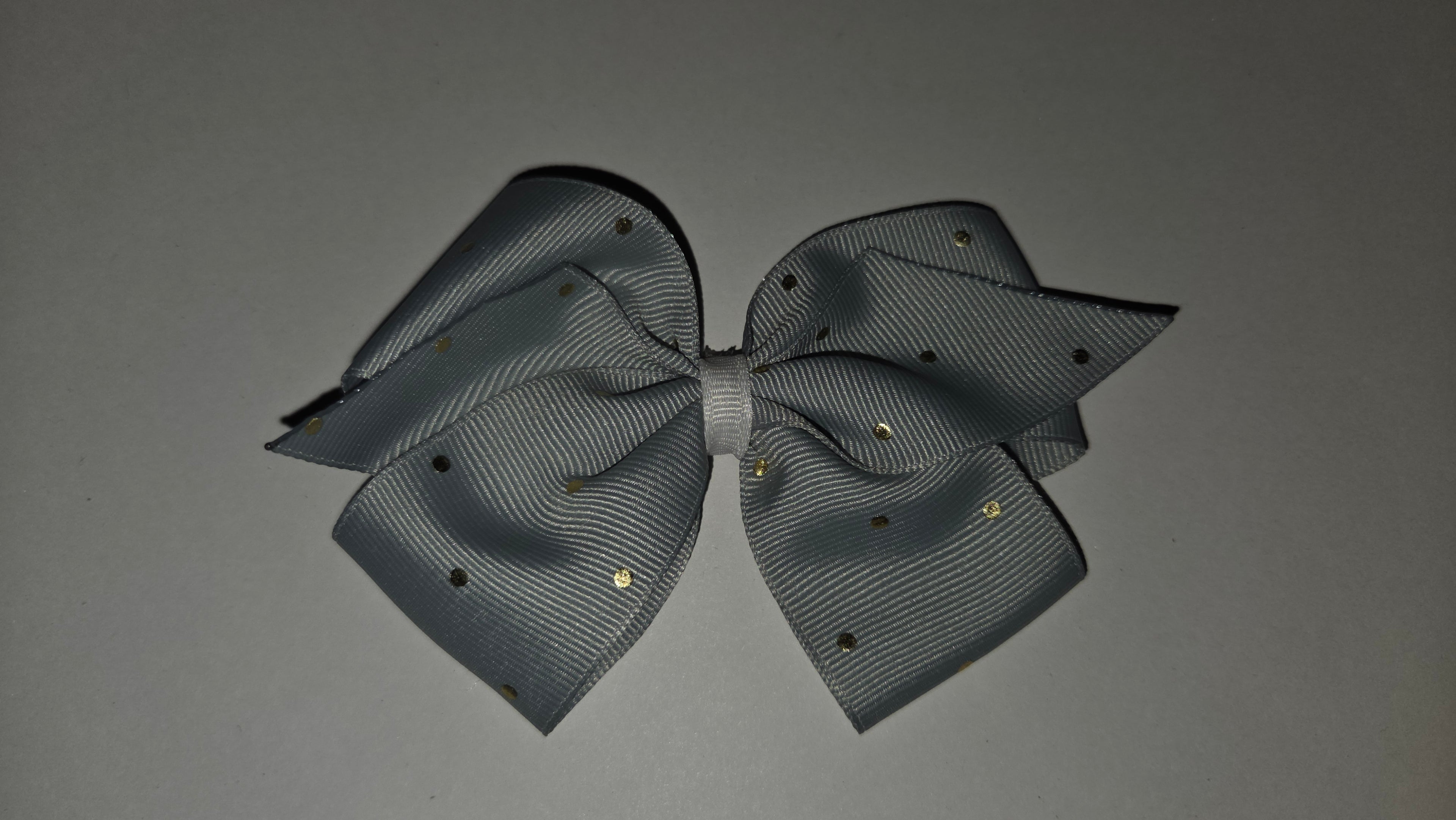 Grey w/ Gold Polka Dots