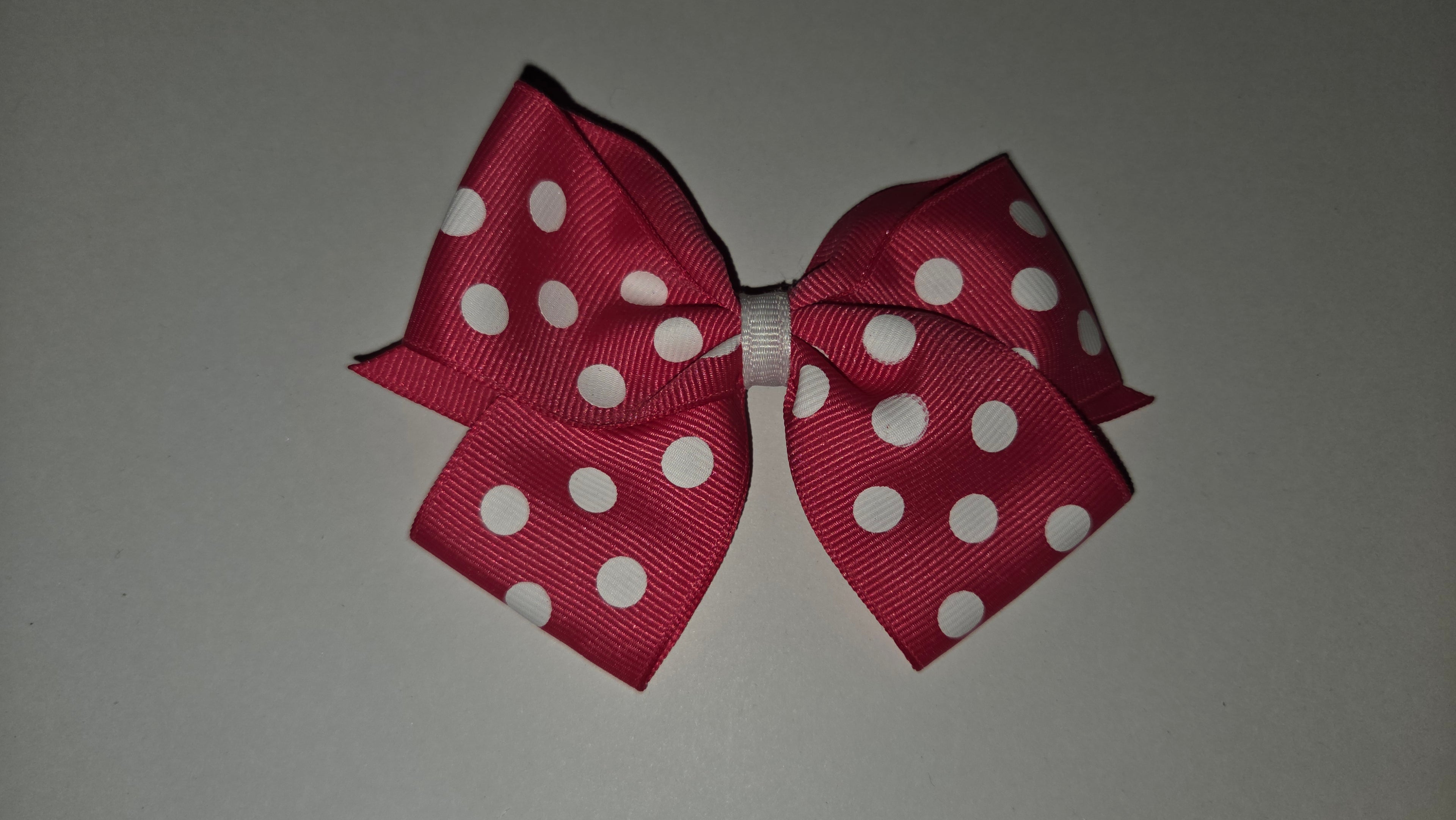 Hot Pink w/ white polka dots